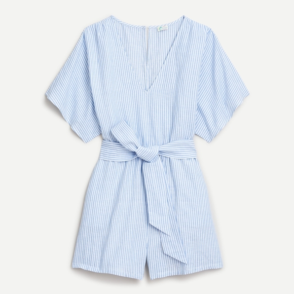 J. Crew Other - Cotton-linen beach romper in stripe  AV092